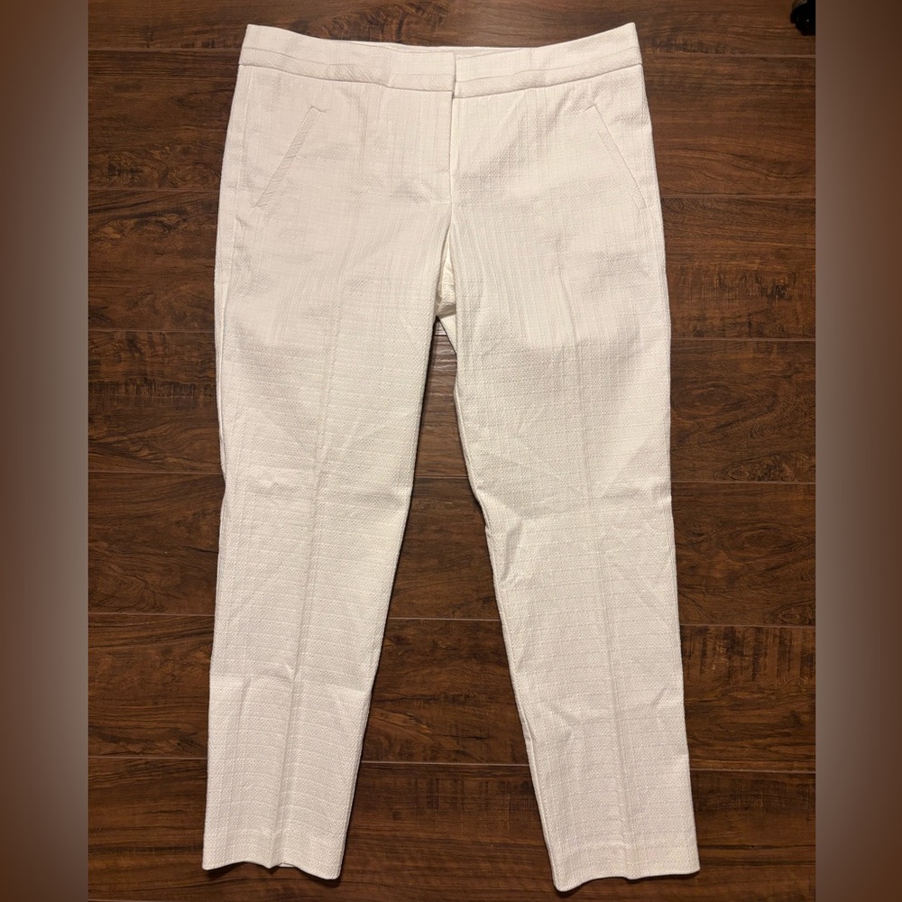 Trina Turk Size 10 white Textured Pant